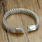 "Bracelet homme VNOX en acier inoxydable : double chaîne de blé polie haute qualité"