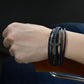 Bracelets en cuir véritable avec croix pour hommes
