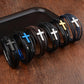 Bracelets en cuir véritable avec croix pour hommes