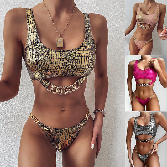 Bronzing Fabric Ladies Split Swimwear sur AOMshop