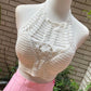 "Camisole de plage sexy avec franges pour femmes" 03 white One Size