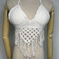 "Camisole de plage sexy avec franges pour femmes" 11 white One Size