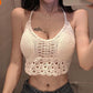 "Camisole de plage sexy avec franges pour femmes" 04 white One Size