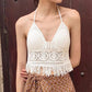 "Camisole de plage sexy avec franges pour femmes" 02 white One Size