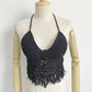 "Camisole de plage sexy avec franges pour femmes" 02 black One Size