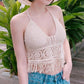 "Camisole de plage sexy avec franges pour femmes" 02 beige One Size