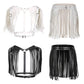"Ceinture de jupe à franges en cuir synthétique pour femmes - costume de soirée cosplay"