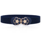 Ceintures larges pour femme - Accessoires de robe de soirée élastiques noirs style 3 dark blue