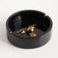 Cendrier Portable en Résine Tête de Cerf - Accessoire Déco pour Maison, Bureau et Extérieur Black Round