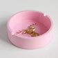 Cendrier Portable en Résine Tête de Cerf - Accessoire Déco pour Maison, Bureau et Extérieur Pink Round