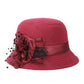 Chapeau en laine à large bord pour femme | AOMshop Maroon Size