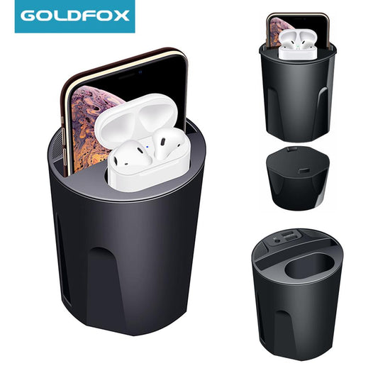Chargeur sans fil 10W pour voiture avec support de tasse pour iPhone 13, 12 Pro, XS, XR/X, Samsung Galaxy S9/S8/Note10/Note9