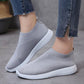Chaussures Femme Sneakers Vulcanisées Casual Slip-On Blanc Mesh