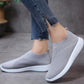 Chaussures Femme Sneakers Vulcanisées Casual Slip-On Blanc Mesh