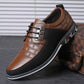 Chaussures Homme Grande Taille en Cuir Noir - Chaussures Habillées et Décontractées Brown