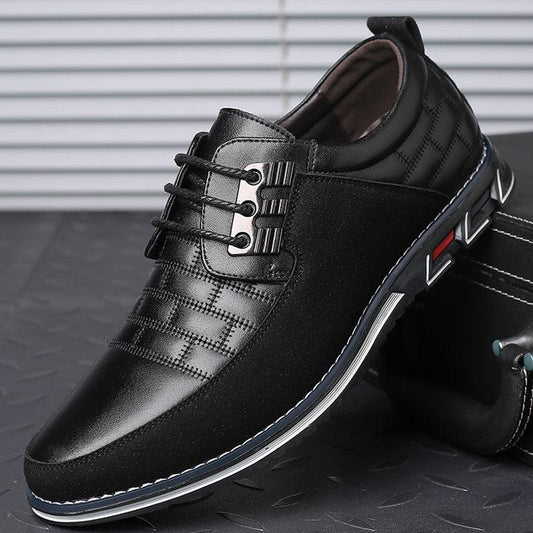 Chaussures Homme Grande Taille en Cuir Noir - Chaussures Habillées et Décontractées