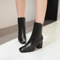 "Chaussures d'hiver pour femmes - AOMshop - Bottines à talon moyen confortables à fermeture éclair latérale"