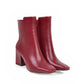 "Chaussures d'hiver pour femmes - AOMshop - Bottines à talon moyen confortables à fermeture éclair latérale" Wine red