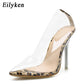 Chaussures femme transparentes à imprimé léopard et talons hauts Eilyken