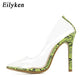 Chaussures femme transparentes à imprimé léopard et talons hauts Eilyken Green