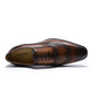 Chaussures habillées Oxford pour homme - Style Wing-tip Brogue - Cuir véritable - Noir/marron