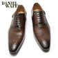 Chaussures habillées pour homme en cuir véritable - Imprimés géométriques - Daniel Wafer Coffee