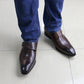 Chaussures habillées pour hommes en cuir véritable avec boucle monk strap