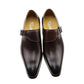 Chaussures habillées pour hommes en cuir véritable avec boucle monk strap