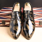 Chaussures habillées pour hommes en cuir verni de marque de luxe Yellow