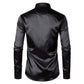 "Chemise de soirée de luxe pour homme en satin noir 2023"