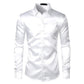 "Chemise de soirée de luxe pour homme en satin noir 2023" White