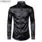 "Chemise de soirée de luxe pour homme en satin noir 2023"