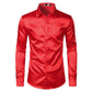 "Chemise de soirée de luxe pour homme en satin noir 2023" Red
