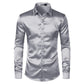 "Chemise de soirée de luxe pour homme en satin noir 2023" Sliver