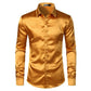 "Chemise de soirée de luxe pour homme en satin noir 2023" Gold