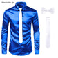 Chemises Hommes en Soie Noire avec Cravate et Noeud Papillon blue white