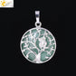 "Collier Pendentif Arbre de Vie CSJA avec Cristaux et Hibou" Green Aventurine