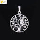 "Collier Pendentif Arbre de Vie CSJA avec Cristaux et Hibou" Black Onyx