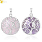 "Collier Pendentif Arbre de Vie CSJA avec Cristaux et Hibou"