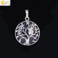 "Collier Pendentif Arbre de Vie CSJA avec Cristaux et Hibou" Blue Sand