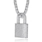 Collier et pendentif Hip Hop Bling Lock Iced