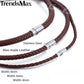 "Collier homme en cuir synthétique tressé avec chaîne à corde noir et marron - UNM27" Brown