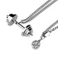 "Collier pendentif d'haltère pour homme en acier inoxydable pendant with Ochain