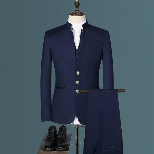 Costume Homme Mariage Business de Haute Qualité avec Veste, Pantalon et Gilet
