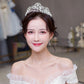 Couronne de mariage en argent avec strass de luxe en forme de cœur