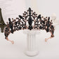 Couronne de mariage en argent avec strass de luxe en forme de cœur Bronze Black