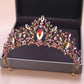 Couronne de mariage en argent avec strass de luxe en forme de cœur Mixcolor
