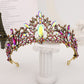 Couronne de mariage en argent avec strass de luxe en forme de cœur Antique Red Black