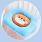 - Coussin Rond avec Fleurs - AOMshop Blue Square