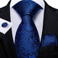 "Cravate pour homme en soie de designer paisley bleu sarcelle DiBanGu" MJ-1435